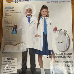 Albert Einstein Halloween Costume 10-12 Child’s Size