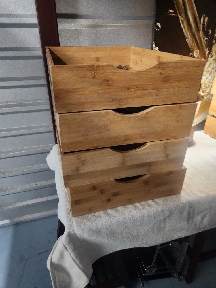 Roll Out Bamboo Drawer Organizer