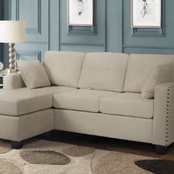 Donne Beige Reversible Sofa Chaise (Sofa, loveseat, Sectional options