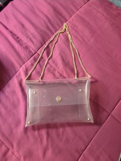 Clear Purse with Gold Chain Strap