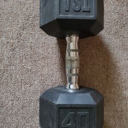 one 40lb TSA dumbell