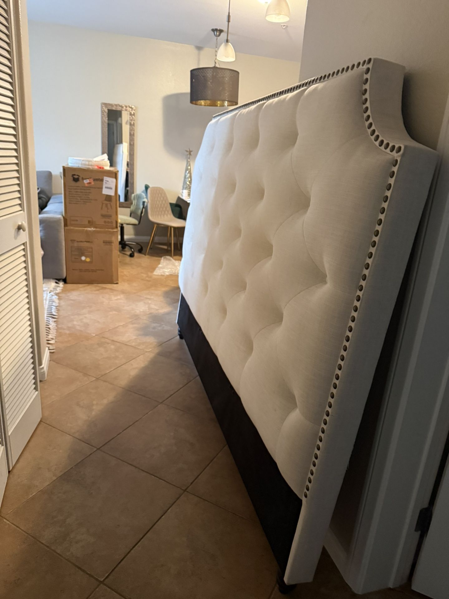 King Size Headboard And Metal Frame Included