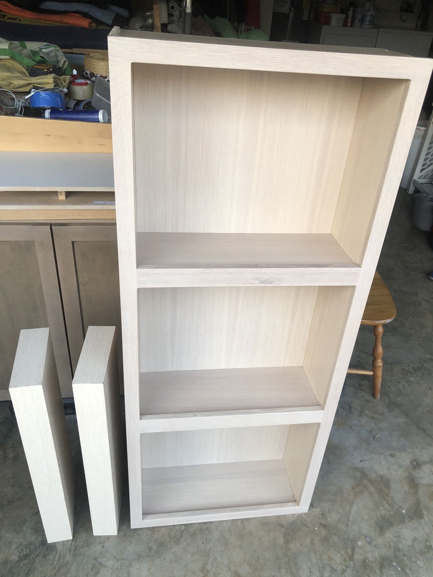 57” X 24” X 9” Open Shelf Cabinet With 2 Floating Shelves 9”d 3” X 27”h