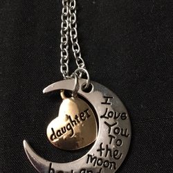 Fashion Love U 2 🌙 & Back Daughter Long Neckllace 