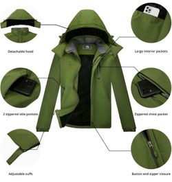 Camel Crown Green Hooded Softshell Jacket (XL)