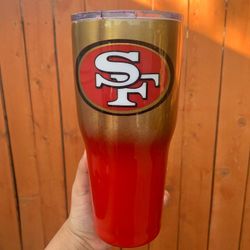San Francisco 49ers 30 oz custom ombré tumbler
