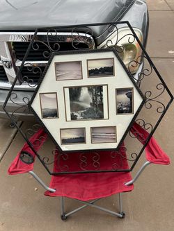 New Hexagonal Wrought Iron Multi-Photo Collage Frame