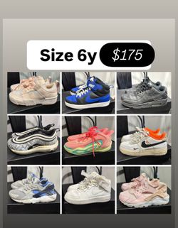 Nikes all size 6y for $175 package deal