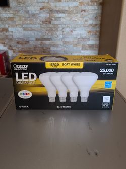 4pc BR30 LED Dimmable Soft White Flood Lights