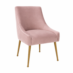 TOV Beatrix Velvet Side Chair with Gold Legs