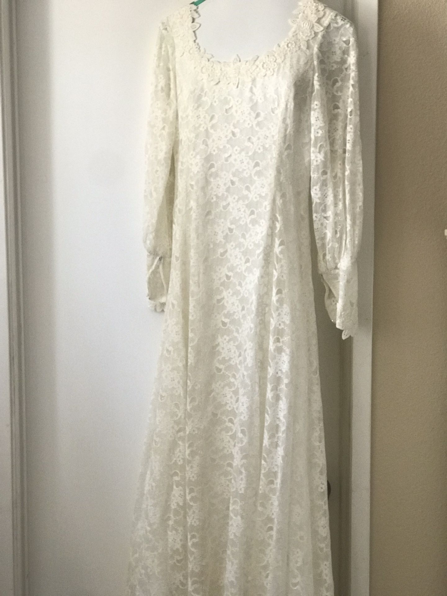 old vintage wedding dress and veil