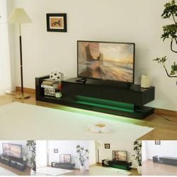 TV STAND  ( HIGH GLOSS AND LED LIGHTS) 75"×15"×15" 
