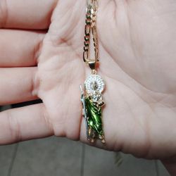 14k Gold Plated San Judas Chain