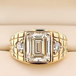 14K Yellow Gold Lab Grown Diamond Men’s Ring