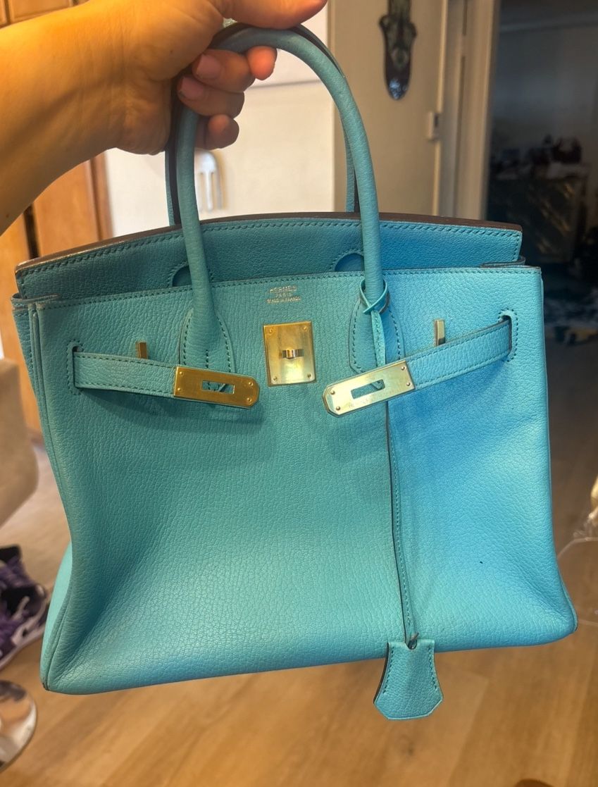 Hermes Birkin Bag Tiffany Blue Beautiful Color Preloved