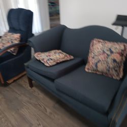 Blue Sofa Set