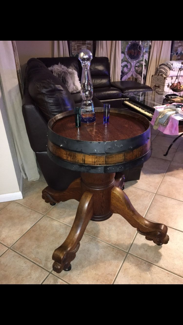 Hand made Wine ๐ท Barrel Table.