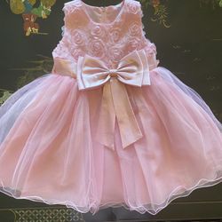 Brand New, Pretty in Pink Dress with Bow, Size 4T 💗💘