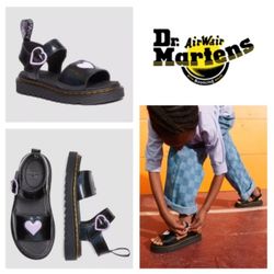 Dr. Martens Girls' Marlowe Hearts Sandals - Big Kid (36)