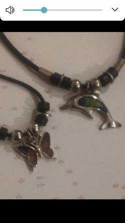 Butterfly mood ring theme necklace NEW