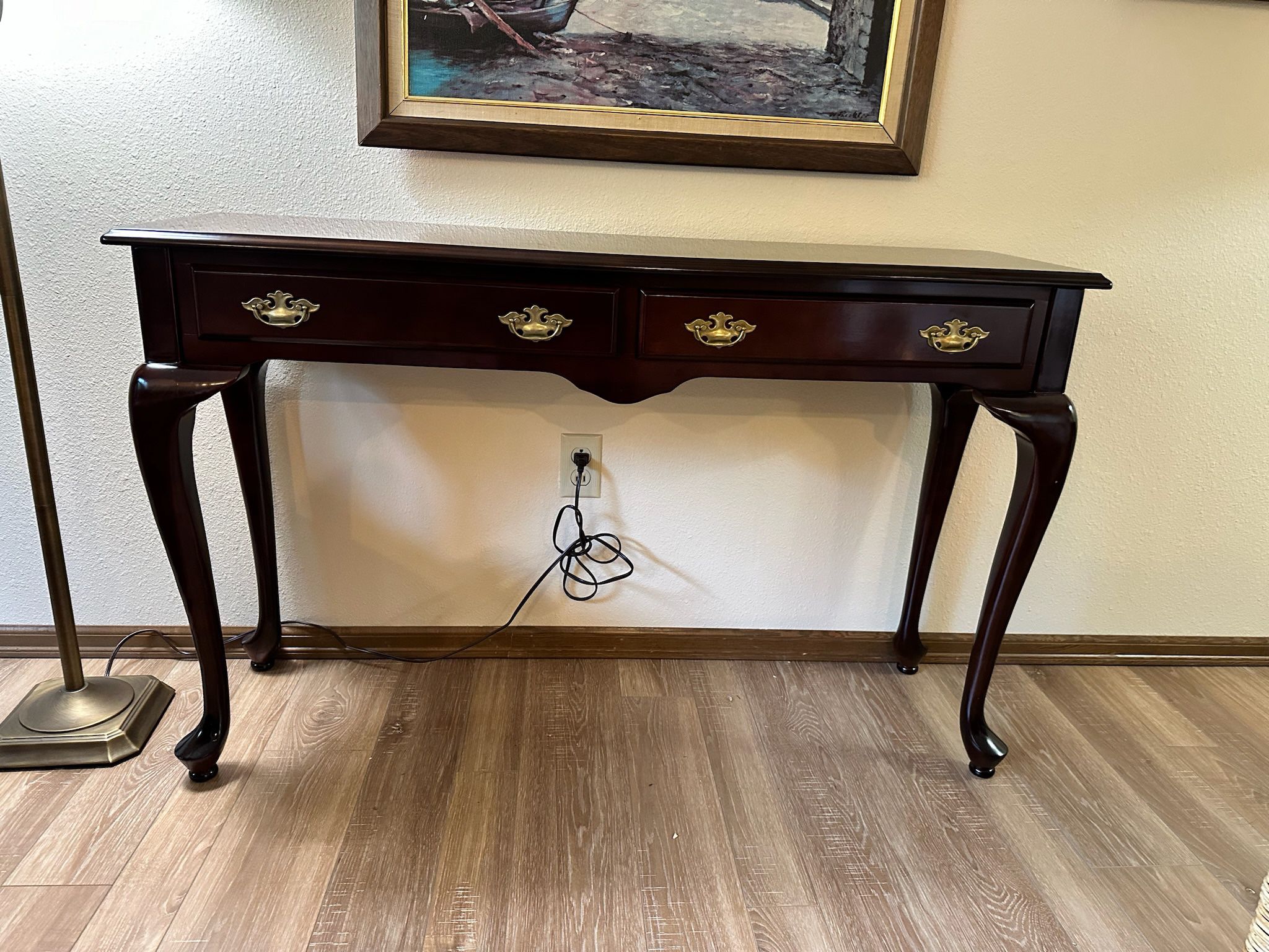 Antique Mahogany Entry Table & Side Table Set