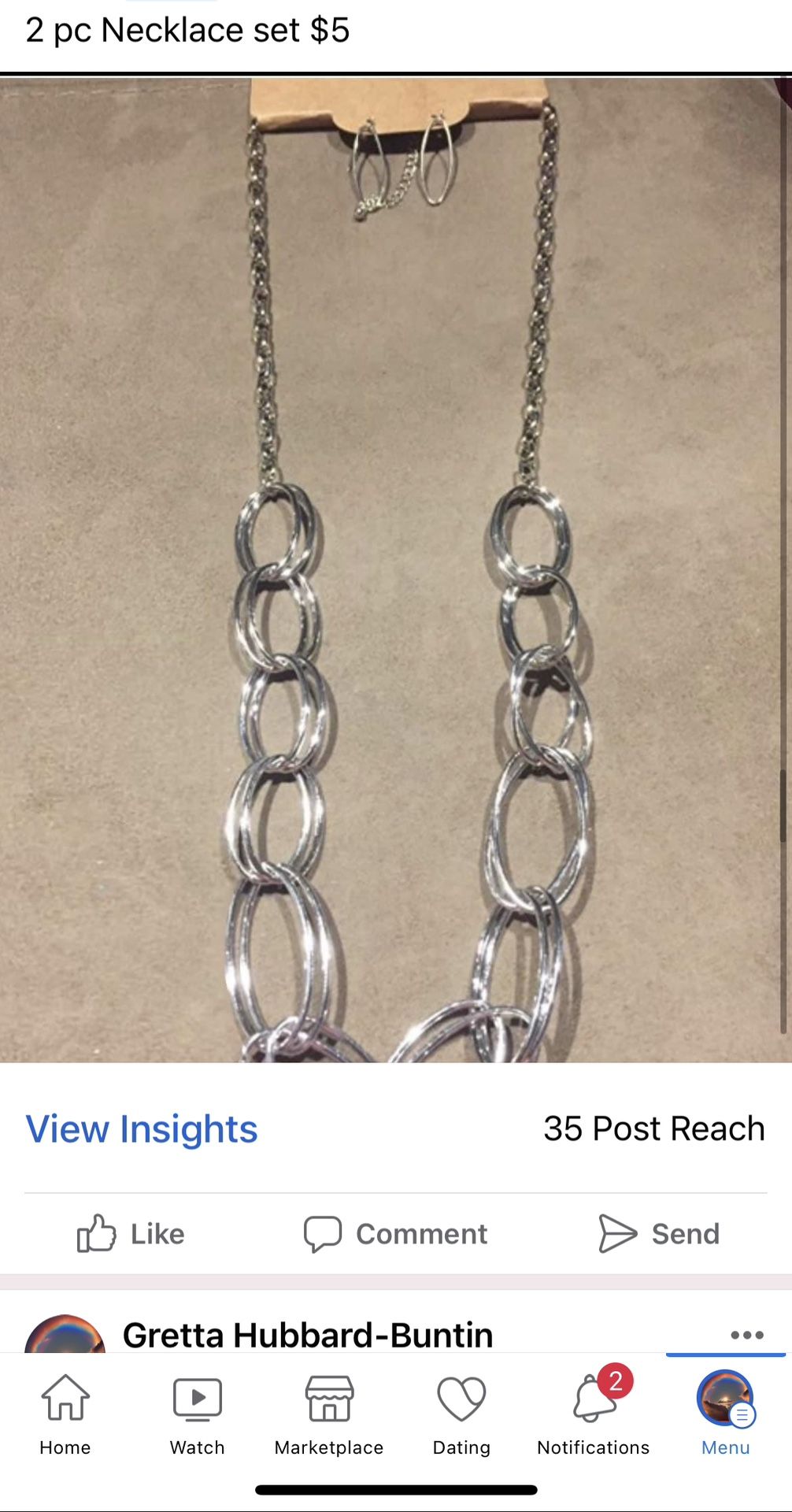 Silver Necklace Set New