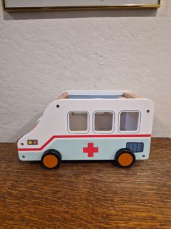 Wooden Ambulance Children Toy Pretend-Play