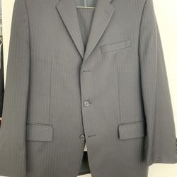 Vintage Black 1990s 40 R  Alfani 3 button Black Suit Made in Canada