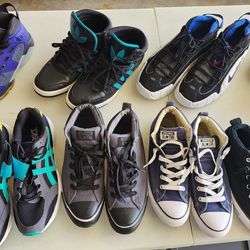 Lot of 10 pair of shoes, Nike, Adidas, ASICS, Converse
