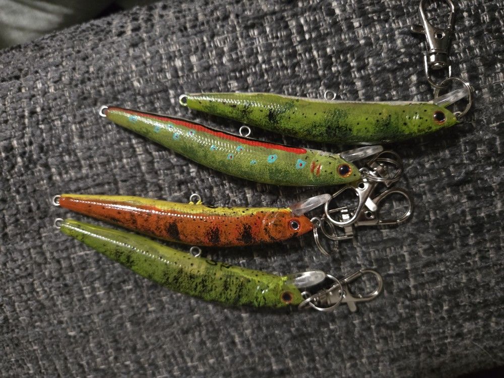 Hand Painted Fishing Lure Keychains