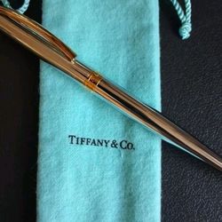 Tiffany & Company T Pen silver w/ gold trim