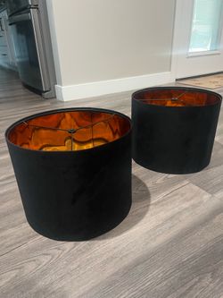 Black velvet lamp shades