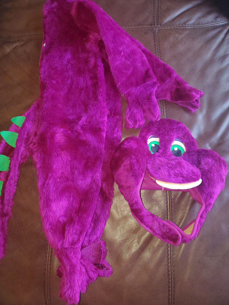 Barney Purple Dinosaur Dragon Plush Dress Up Halloween Costume 2-4 Toddler NWOT