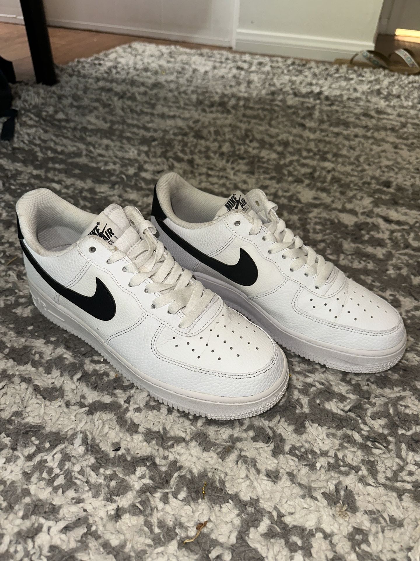 Black and white Nike Air forces