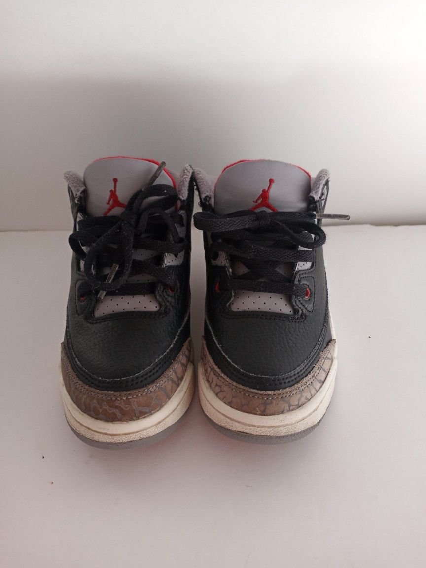 Jordan 3 Retro Black Cement Kids Size 11C