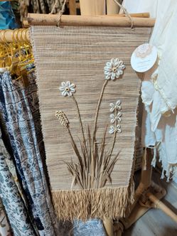 Boho Woven Wall Hanging with Cowrie Shells
