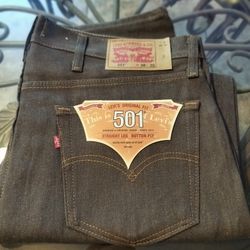 Charcoal Gray Levi's 501's 38/30