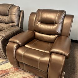 Brown Leather Rocker Recliner 