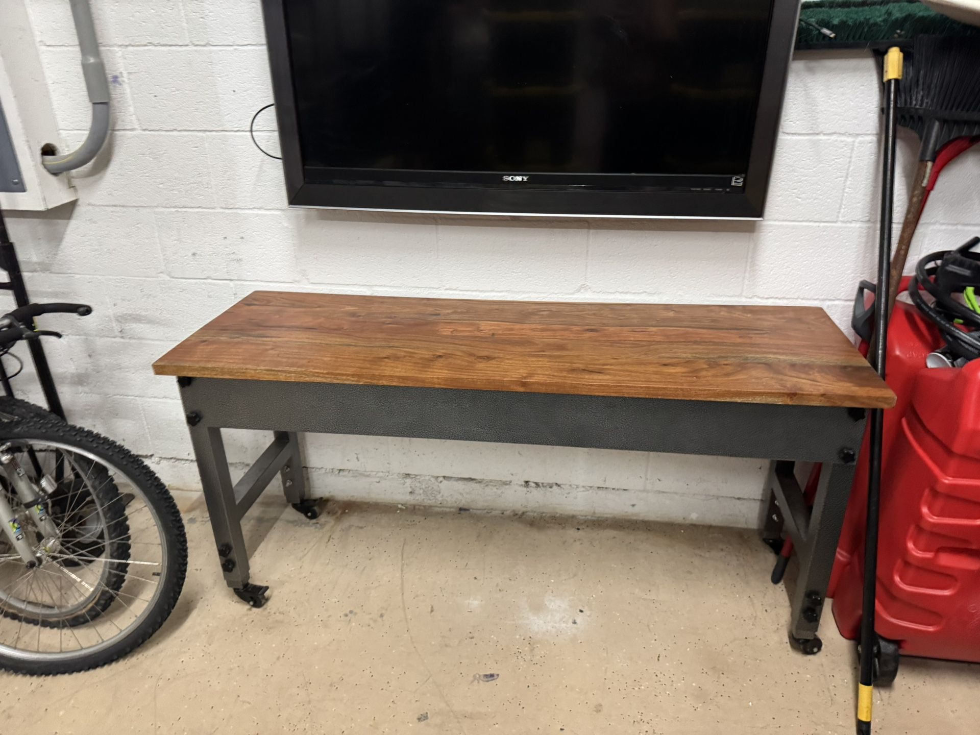 Work Bench - 61" Rolling Portable Workbench for Garage - Metal with Ac