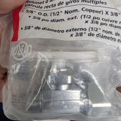 6 Multi-Turn Straight Valve Compression 5/8 OD 1/2-in Nominal Copper* 3/8 OD