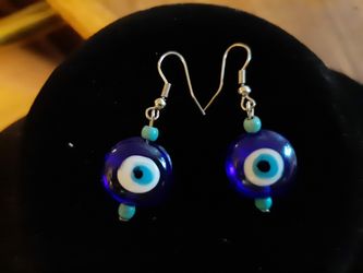 Handmade Evil Eye Turquoise Earrings