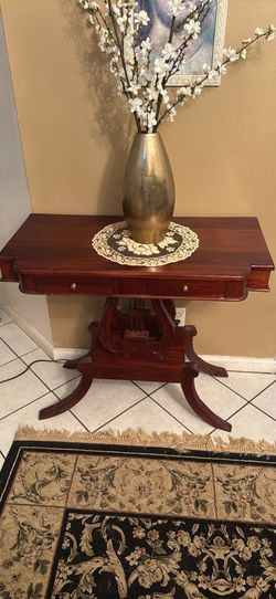 Antique Vintage Solid Wood Console Table w/ Drawers – Entryway / Sofa Table