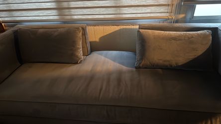 Gray Fabric Two-Seat Sofa with Cushions