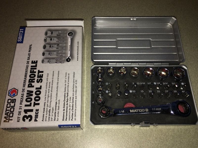 Matco Tools 31 Piece Low Profile Tool Set #SBIT31 $99.95 Retail