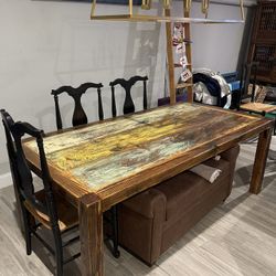 Solid Wood Rustic Dining Table | Custom Made