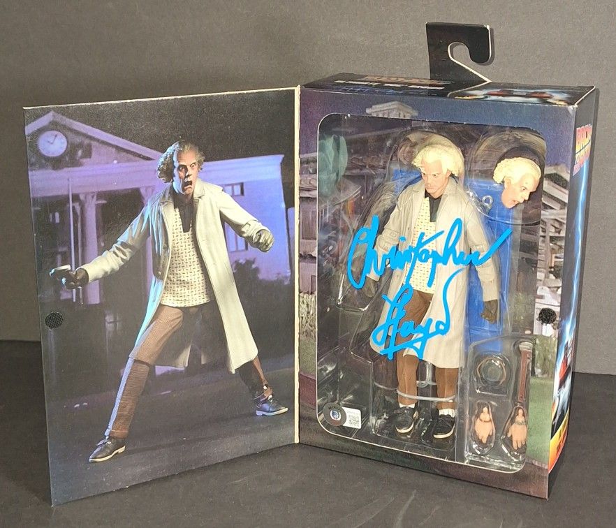 🔥 Christopher Lloyd autographed Neca action figure Beckett COA 🔥