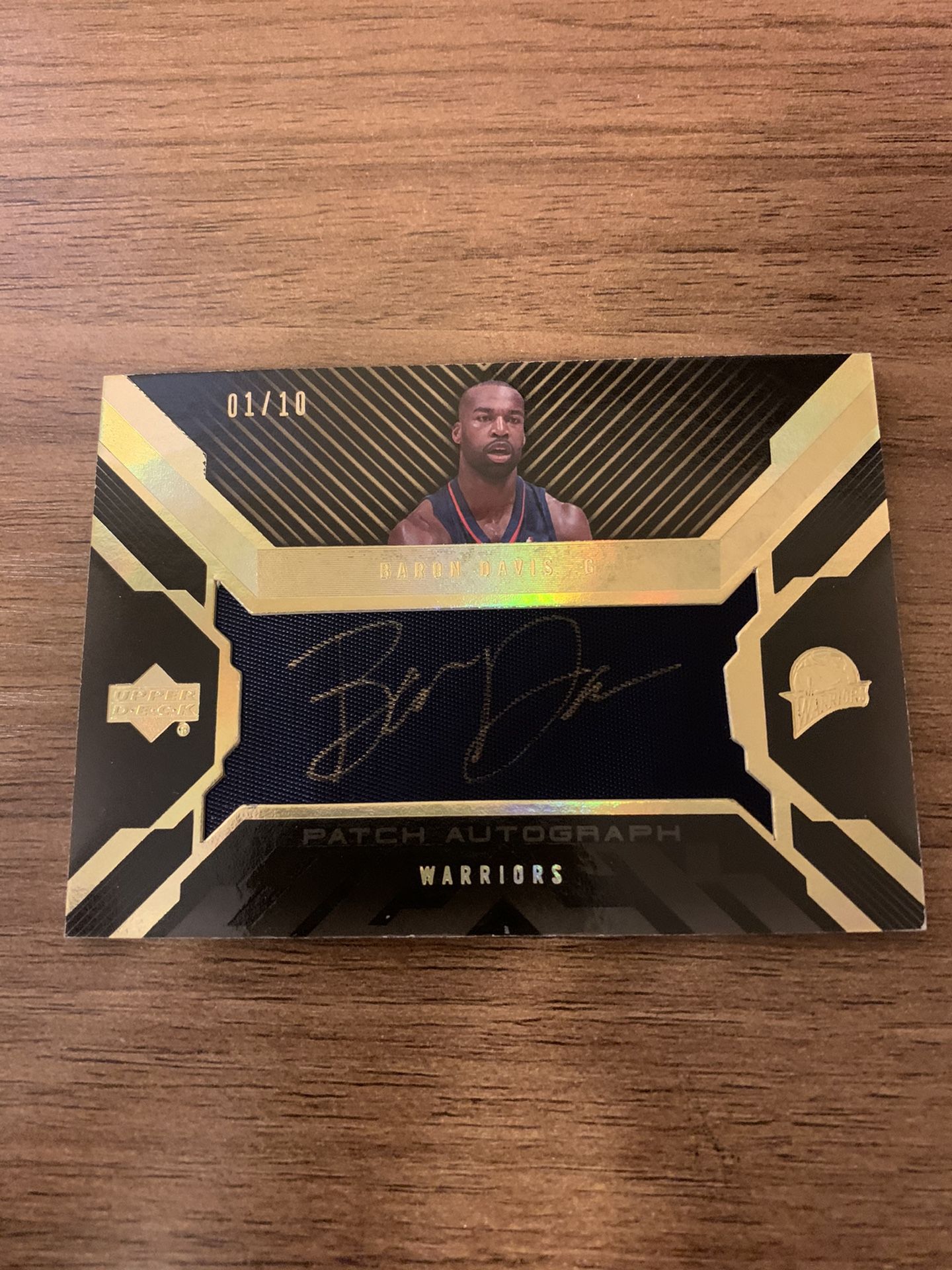 2007-08 Upper Deck Black Baron Davis Patch Material Gold Autograph 