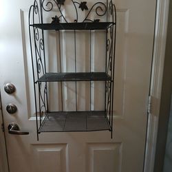 Black Metal Counter Top Hanging 3 Tier Folding Bakers Rack