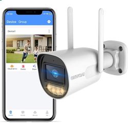 《Supports 2.4GHz & 5GHz WiFi》Wireless Outdoor Security Camera with Color Night Vision, Motion Detection, Remote Viewing WiFi Cameras, Home Video