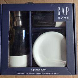GAP HOME COLOR BLOCK MATTE CERAMIC BATH ACCESSORY SET